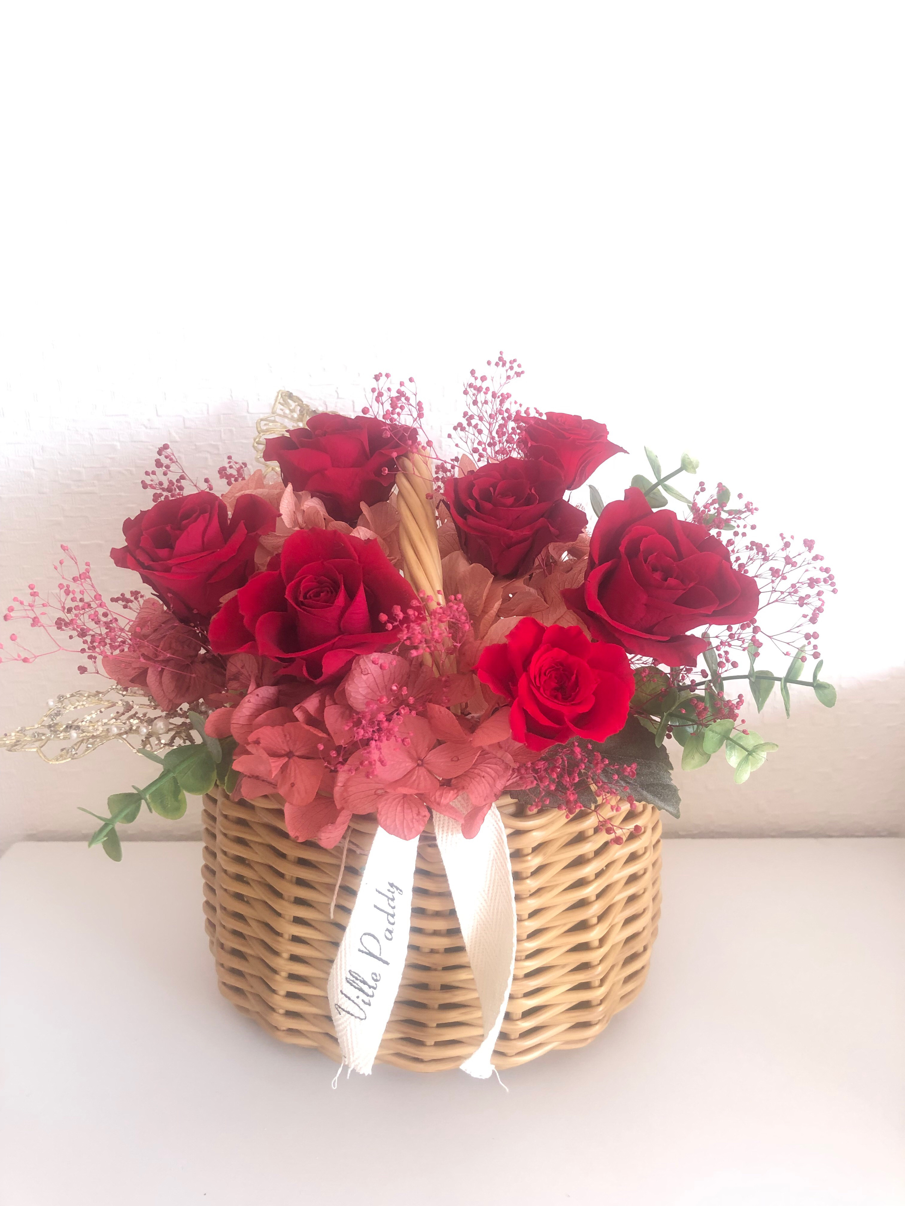 【お誕生日プレゼント】バスケットアレンジメント♡フラワーアレンジメント／♡お祝い花♡お誕生日プレゼント♡