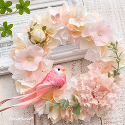 代引き手数料無料 ひなまつりに♪桜と桃の布リース〜うさぎのお雛様つき〜 リース Flower Leasing