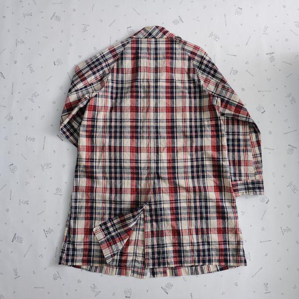 french work coat　beige madras check 第2張的照片