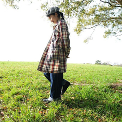 french work coat　beige madras check 第5張的照片