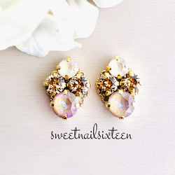 新作大粒スワロフスキークリスタルカラフルピアス/イヤリングnew