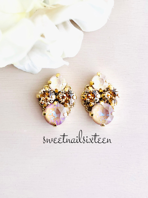 新作大粒スワロフスキークリスタルカラフルピアス/イヤリングnew