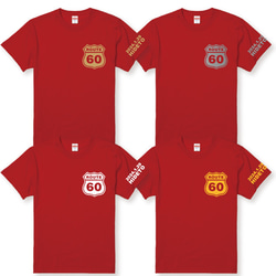 還暦Ｔシャツ 還暦ROUTE60Ｔシャツレッド プリントカラー４色日付名入れ無料 綿100% 還暦プレゼント 還暦ギフト 2枚目の画像