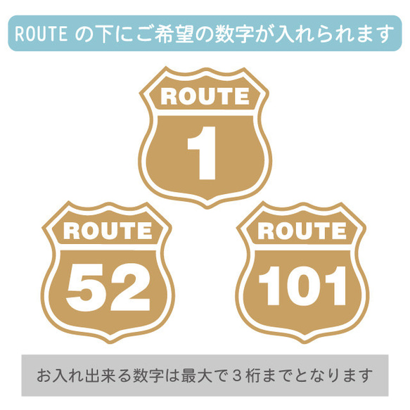 誕生日Tシャツ お好きな数字が入れられるROUTE Ｔシャツホワイト プリントカラー４色 日付名入れ無料 綿100% 3枚目の画像