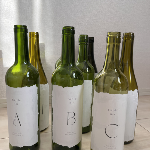 12卓分即日作成可能] テーブルナンバー ワインボトル ワイン瓶 10卓分