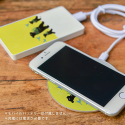 充電器 ワイヤレス qi iPhone xperia aquos galaxy 春 花柄＊動物 鳥 クマ 熊＊名入れ可 4枚目の画像