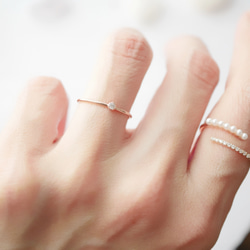 14公斤粉金精緻鋯石單戒指 第5張的照片