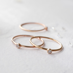 14公斤粉金精緻鋯石單戒指 第2張的照片