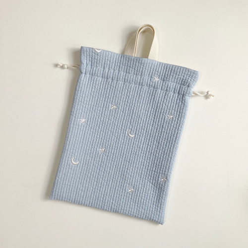 送料無料》 40×30 ヌビ 巾着 お着替え袋 体操服袋 刺繍 イブル