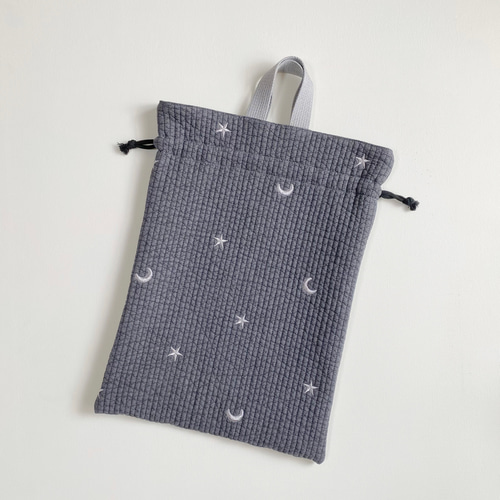 pino♡　上履き袋　ヌビ　キルト　体操着袋　　りぼん　刺繍生地 pino♡ 上履き袋 ヌビ キルト 体操着袋 りぼん 刺繍生地 体操着袋