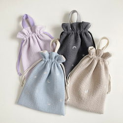 上履き入れ　体操服袋　ヌビ　チューリップ刺繍 レッスンバッグ 上履き入れ 体操服袋 ヌビ チューリップ刺繍