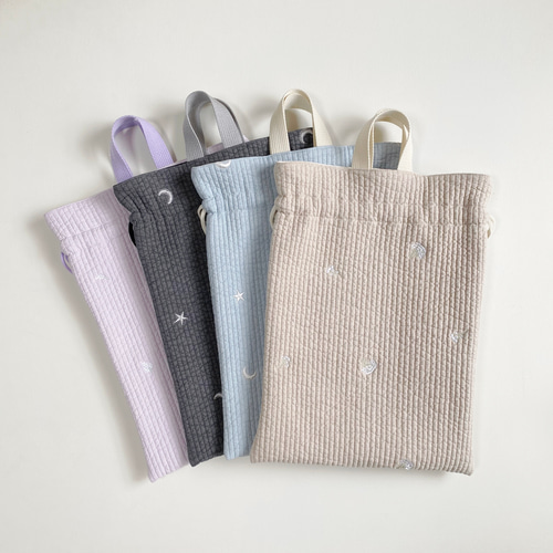 pino♡様専用 上履き袋 ヌビ キルト 体操着袋 りぼん 刺繍生地