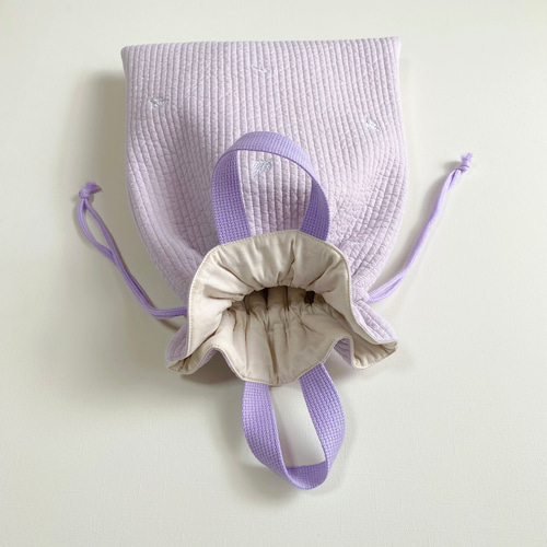 送料無料》 40×30 ヌビ 巾着 お着替え袋 体操服袋 刺繍 イブル フリル