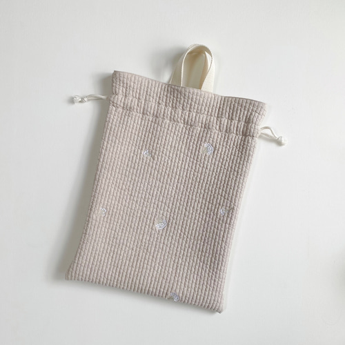 送料無料》 40×30 ヌビ 巾着 お着替え袋 体操服袋 刺繍 イブル