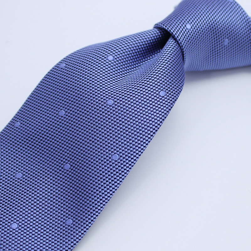 【受注制作】ドットパターンのソリッドタイ/グレイッシュブルー
