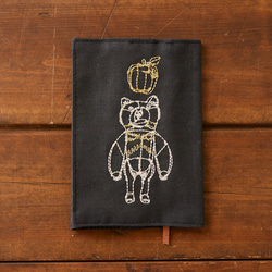 【+HAyU fabric】 -stationery & goods- HAyU Bear ブックカバー 7枚目の画像