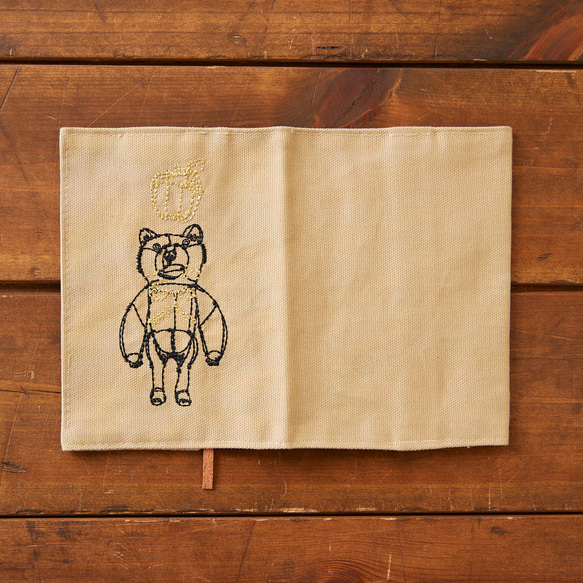【+HAyU fabric】 -stationery & goods- HAyU Bear ブックカバー 5枚目の画像