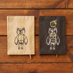 【+HAyU fabric】 -stationery & goods- HAyU Bear ブックカバー 2枚目の画像