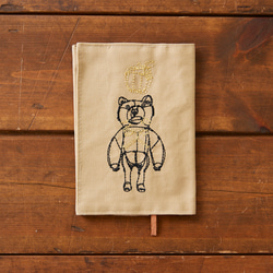 【+HAyU fabric】 -stationery & goods- HAyU Bear ブックカバー 4枚目の画像