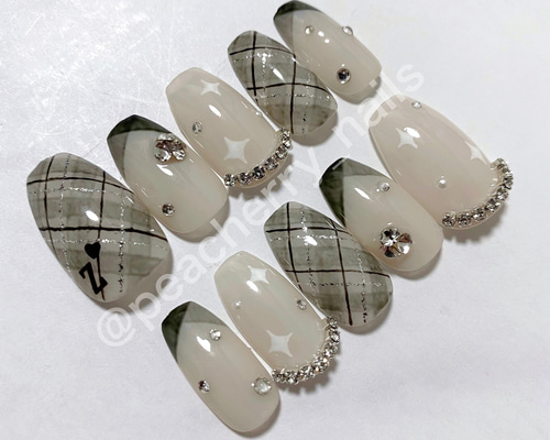 ネイルチップ　量産型　フレンチガーリー　推しネイル　チークネイル　埋め尽くし ネイルチップ 量産型 フレンチガーリー 韓国 ワンホンネイル