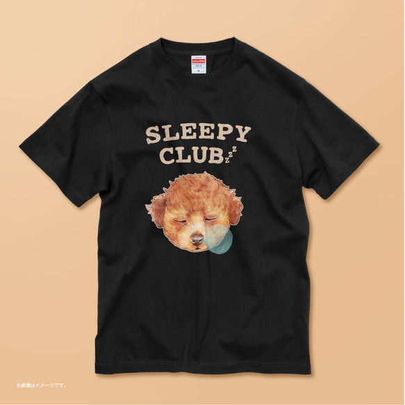 「SLEEPY CLUB_プードル」コットンTシャツ/送料無料 1枚目の画像