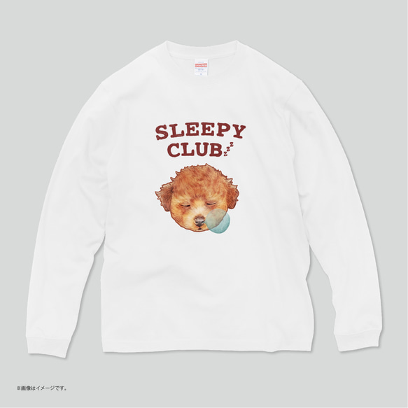 ハイクオリティー ロングTシャツ「SLEEPY CLUB_プードル」/送料無料 3枚目の画像