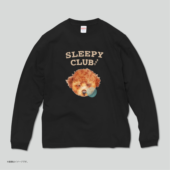 ハイクオリティー ロングTシャツ「SLEEPY CLUB_プードル」/送料無料 4枚目の画像