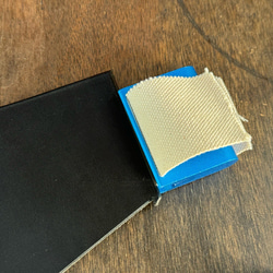 レザークラフト　コバ加工用　紙ヤスリ＆帆布（布）アーチ型ホルダーブロック 5枚目の画像