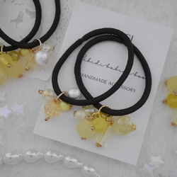 じゃらじゃらヘアゴム×2個セット◇パステルspringカラー ヘアゴム