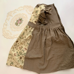 (90-140cm) ハンドメイド子供服　リバティ✳︎田園風フリルエプロンワンピース 3枚目の画像