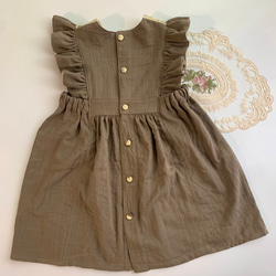 (90-140cm) ハンドメイド子供服　リバティ✳︎田園風フリルエプロンワンピース 6枚目の画像