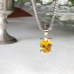 Golden Yellow　Yellow Sapphire　オーバルネックレス　SUS316L　ベネチアン 10枚目の画像