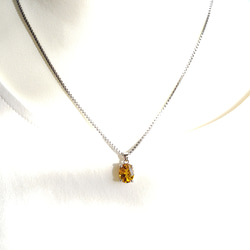 Golden Yellow　Yellow Sapphire　オーバルネックレス　SUS316L　ベネチアン 4枚目の画像