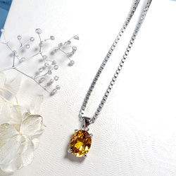 Golden Yellow　Yellow Sapphire　オーバルネックレス　SUS316L　ベネチアン 8枚目の画像