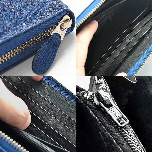 本エレファントレザー！象革！コバルトブルーカラー染色！男女兼用  