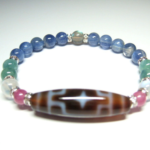 平安十字佛天珠 黄財神天珠・平安十字佛天珠約16mm