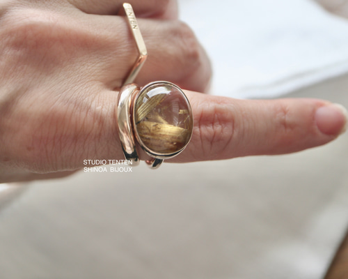 K10[ルチルの実]goldルチルクォーツ 指輪・リング STUDIO TENTEN 通販