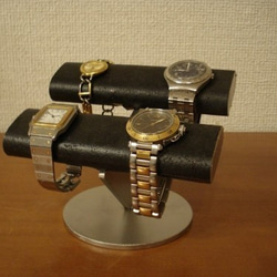 腕時計スタンド　ブラックダブルだ円パイプ4本掛け腕時計スタンド　ak-design　N121220 3枚目の画像