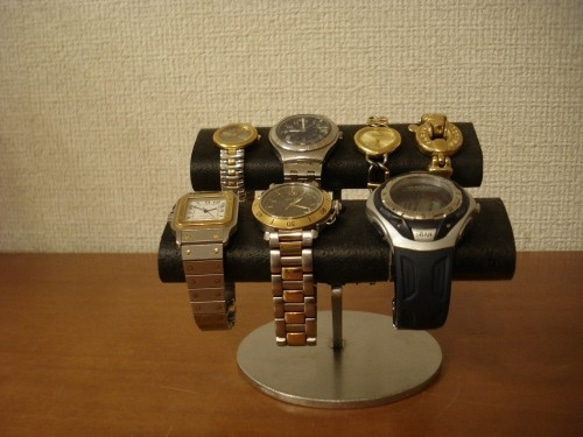 腕時計スタンド　ブラックダブルだ円パイプ4本掛け腕時計スタンド　ak-design　N121220 10枚目の画像