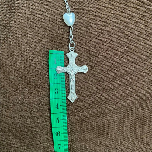 Rosary cross Necklace y2k 十字架　ハート　マリア 聖マリア イエス・キリスト ロザリオ ハート型 クロスネックレス