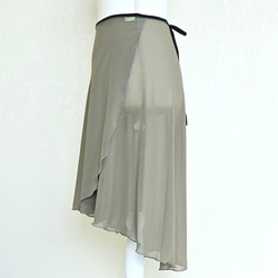 糸と丈が選べるバレエ巻きスカート ｶｰｷ 6枚目の画像