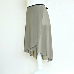 糸と丈が選べるバレエ巻きスカート ｶｰｷ 8枚目の画像