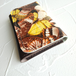 蝶々のエナメルレザーのカードケース(国産牛革) 3枚目の画像