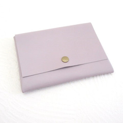 B7対応パスポートケース《ゴートスキン》ライトパープル・カードポケット付き・0158 1枚目の画像