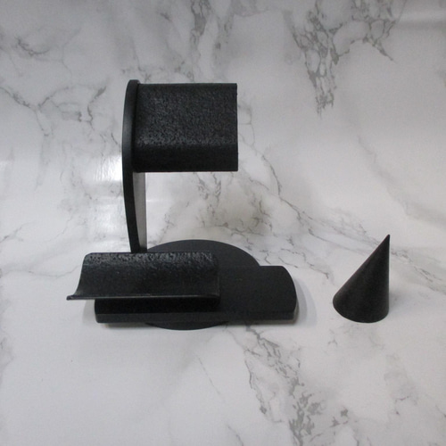 ウォッチスタンド オールブラックだ円パイプ腕時計スタンド リング