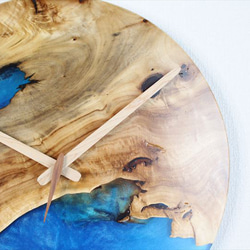 木とレジンの掛け時計　直径30cm　resin30-250 7枚目の画像