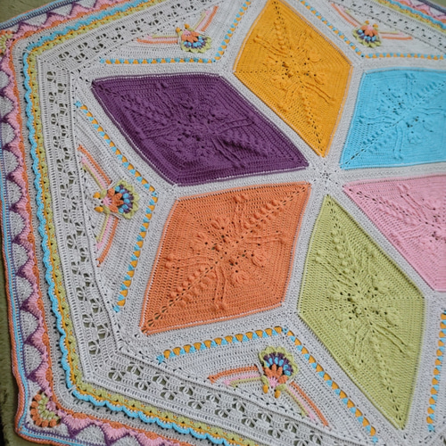 六角形 パッチワーク の ブランケット Little-Cotton-Clothes-