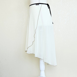 糸と丈が選べるバレエ巻きスカート　ｸﾘｰﾑ 6枚目の画像