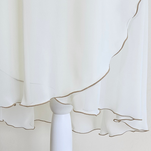 糸と丈が選べるバレエ巻きスカート　ｸﾘｰﾑ 9枚目の画像