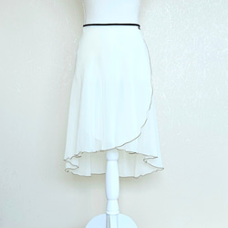 糸と丈が選べるバレエ巻きスカート　ｸﾘｰﾑ 1枚目の画像